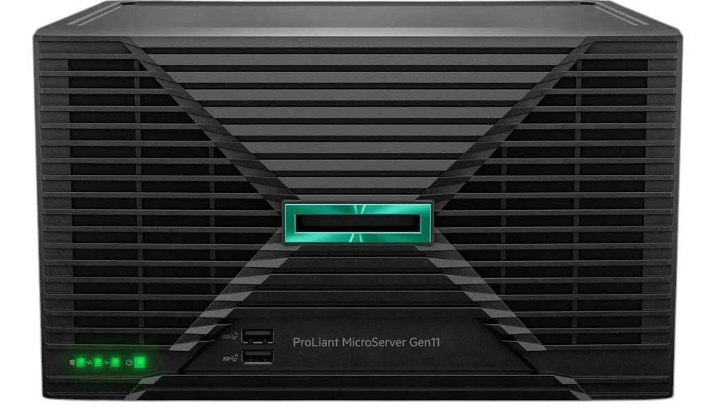 HPE ProLiant MicroServer G11 E-2434 4c 1x16GB-U 4LFF-NHP 2x1TB HDD 180W External PS Cmp Mod Server - HPE ProLiant MicroServer G11 E-2434 4c 1x16GB-U 4LFF-NHP 2x1TB HDD 180W External PS Cmp Mod Server -
